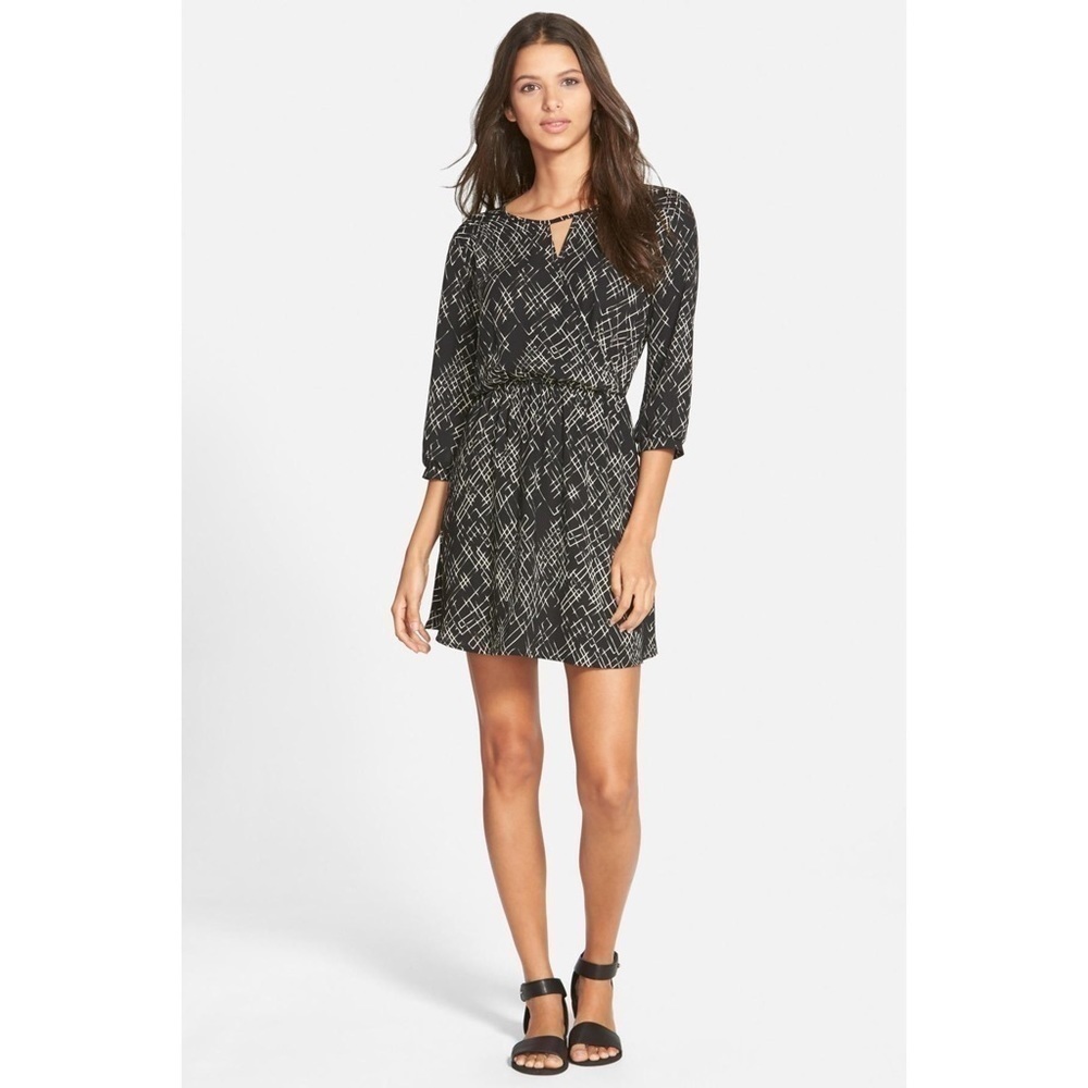 Lush Gigi Black White Skater Mini Dress Keyhole XS - Picture 3 of 13
